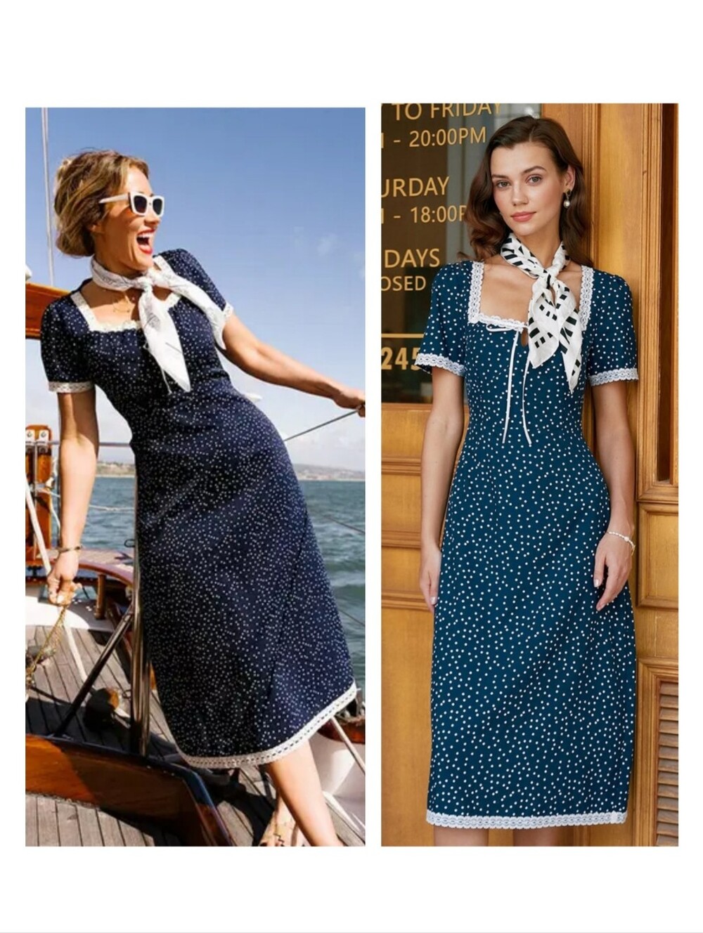 Ivy City Co. Libby dress Navy Retro Size 6